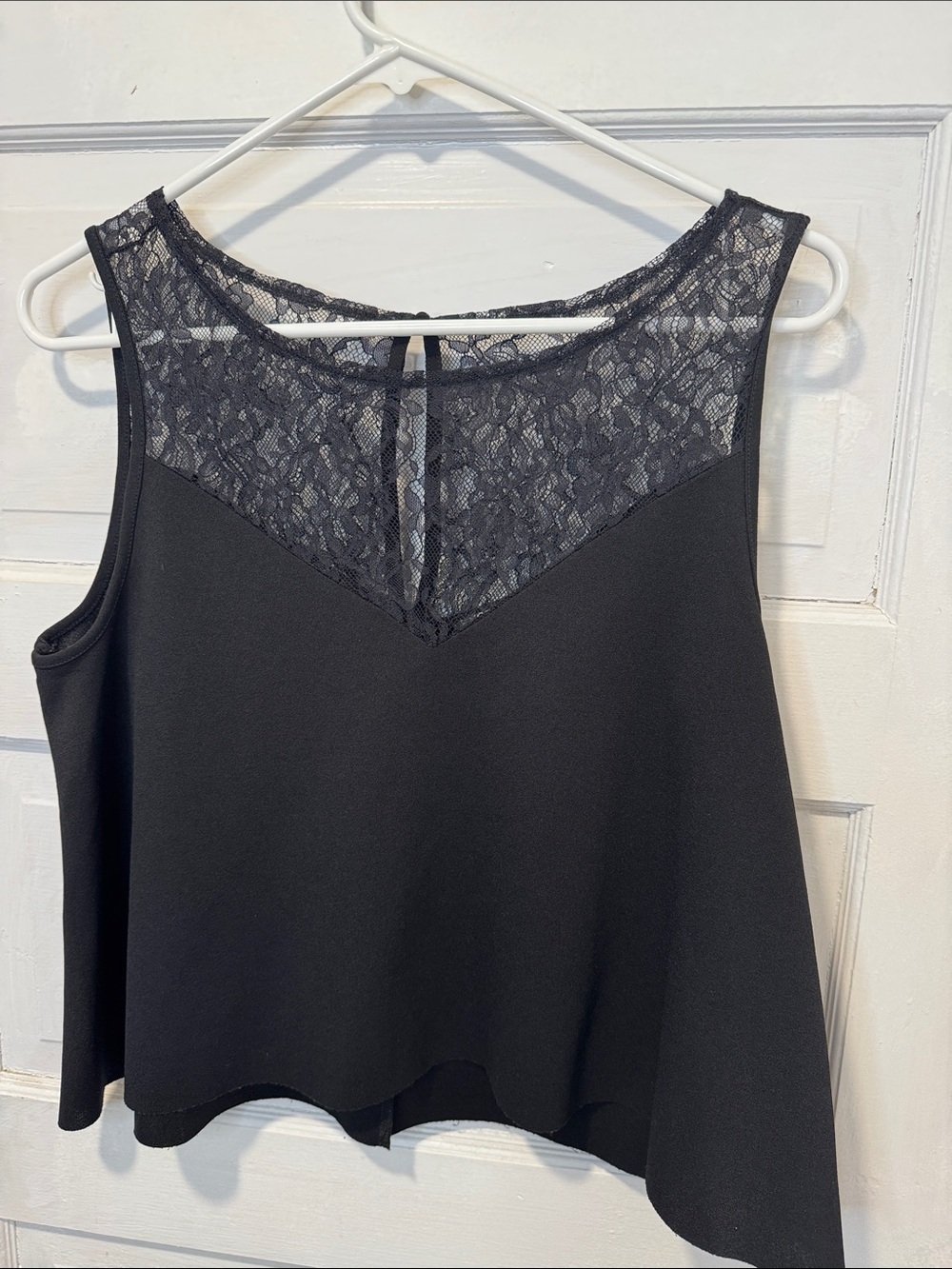 Express Black Lace Yoke Sleeveless Top